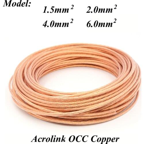 Hifi audio Acrolink 5N OCC copper Wire 4 square Power cable ,audio speaker wire for DIY power cable