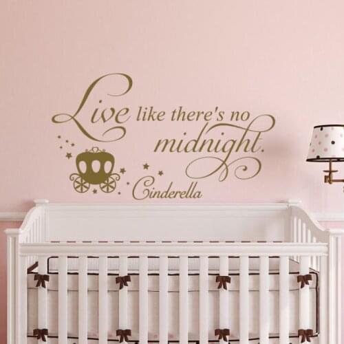 Cinderella Carriage Wall Stickers Nursery Princess Girls Room Decor Fairy Wall Art Home Bedroom Decor Nursery Wall Decal AY090