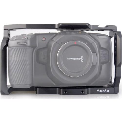 MAGICRIG BMPCC 4K Camera Cage for Blackmagic Pocket Cinema Camera BMPCC 4K /BMPCC 6K to Mount Microphone Monitor LED Light