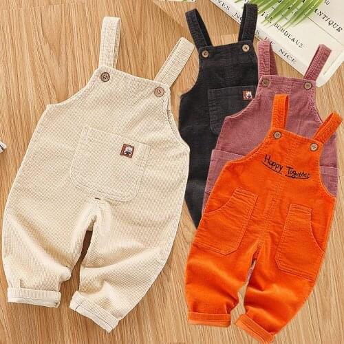 2021 Summer Corduroy Children Kids Little Girls Overalls Boys Jeans Cotton Baby Jumpsuit Casual Loose Pants Trousers Clothing