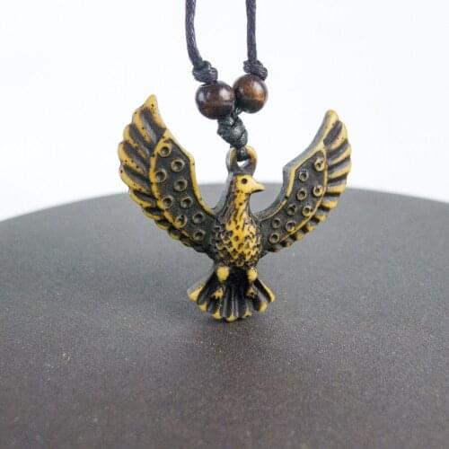 Phonix Pendant limitation Yak Bone Material Bone Art Necklace Pendant Vintage Mens adjustable Rope Necklaces #GZ221