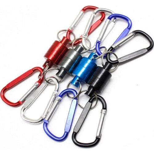 Magnetic Carabiner Clip Aluminum D-Ring Carabiners Magnetic Landing Holder Screw Locking Buckle Hook Lightweight