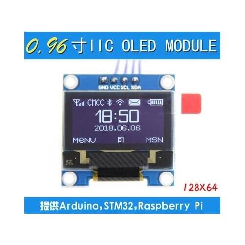 Maithoga 0.96 inch 4PIN White/Blue/Yellow Blue IIC OLED Screen Module SSD1306 Drive IC 128*64