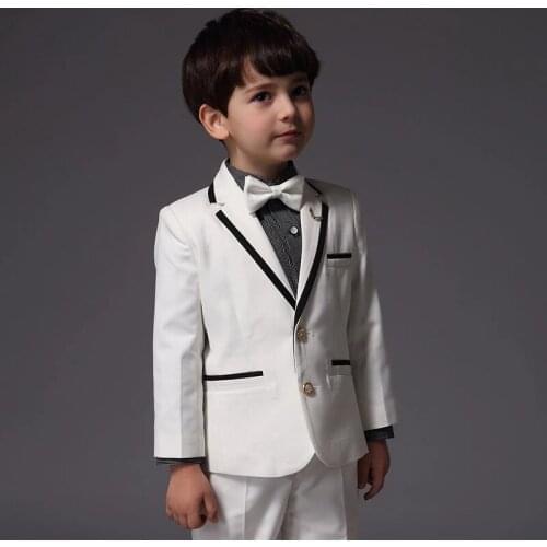 New Wedding Suits For 2021 Kid White Boy Tuxedos Custom Made Boys Suits Children Suit Slim Fit Two Button jacket+pants