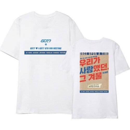 New Kpop GOT7 I GOT7 6TH FAN MEETING Album Shirts Hip Hop Streetwear Loose K-pop Clothes Tshirt T Shirt Short Sleeve Top T-shirt