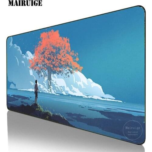 Simple Landscape Cherry blossoms XXL Mouse Pad Lock Edge Game Desk Pad Computer Desk Pad Mouse Pad Deskpad Home Decor Desk Mats