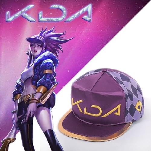 Skullies LOL KDA Hat Purple embroidery Cap Cosplay Akali Girl Boy Group Cosplay Prop headgear Accessory Christmas Halliween COS