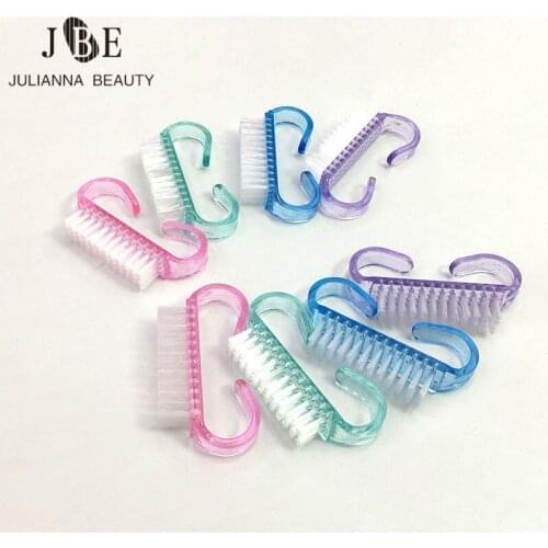 50Pcs Mixing Color Nail Cleaning Brush Finger Nail Care Dust Handle Scrubbing Brush Tool File Manicure Brushes