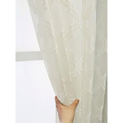 Modern Wave Design Jacquard Curtains for Living Room Tulle Bedroom Panels For Kitchen White Sheer Window Treatments Custom Made