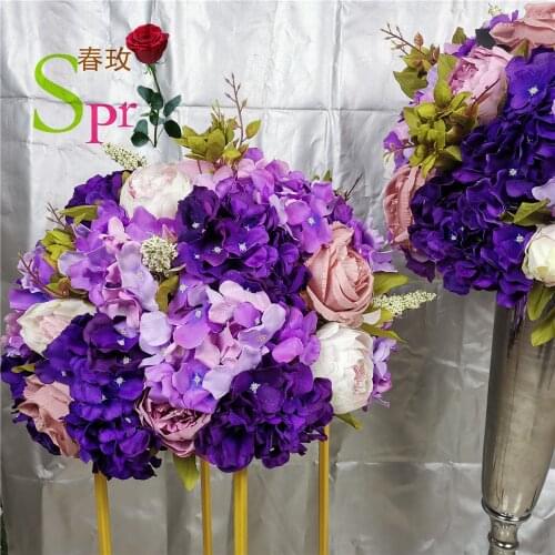 SPR Wedding flower wall Artificial silk rose Hydrangea flower ball wedding table centerpiece flower ball IVORY 10pcs/lot