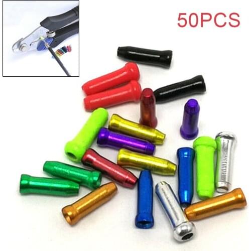 50pcs MTB Road Bike Brake Shifter Derailleur Inner Cable Tip Wire End Cap Crimps Cycling Parts Derailleur Shift Cables End Cap
