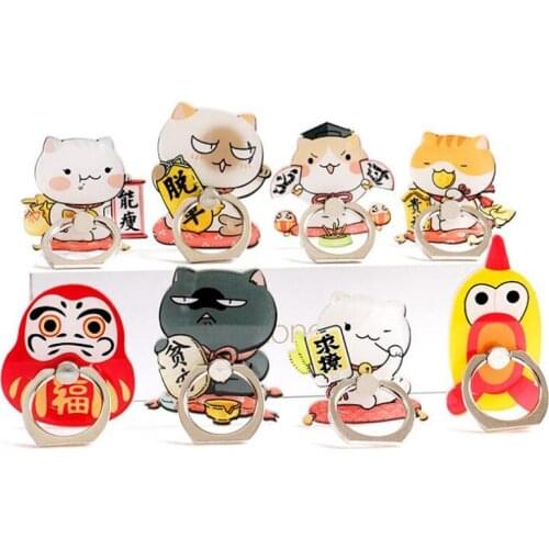 2020 New Arrival 1 Piece Universal Metal Finger Ring Holder Stand Cute Cat Chicken Cartoon Phone Holder Ring Tablet Support