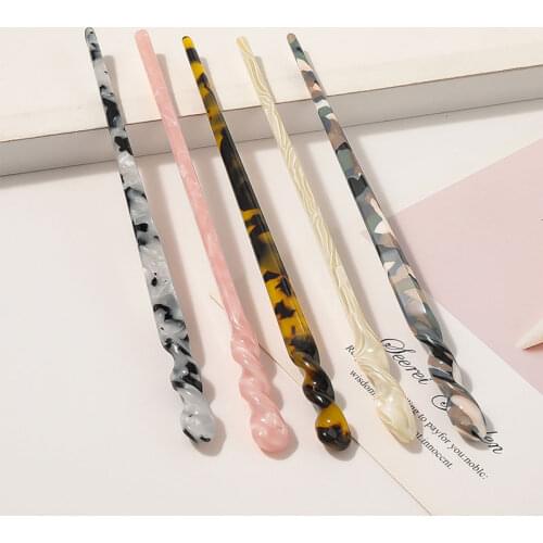 Chinese Style Hair Sticks Vintage Acetate Chopstick Women Hairpins Hair Clips Pins Wedding Hair Jewelry Accessories Fashion