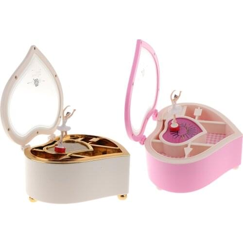 Wind Up Battery Free Music Box Auto Ballerina Dancing Jewelry Storage Box Decorative Ornament- 5.91x 5.12x 2.56inch