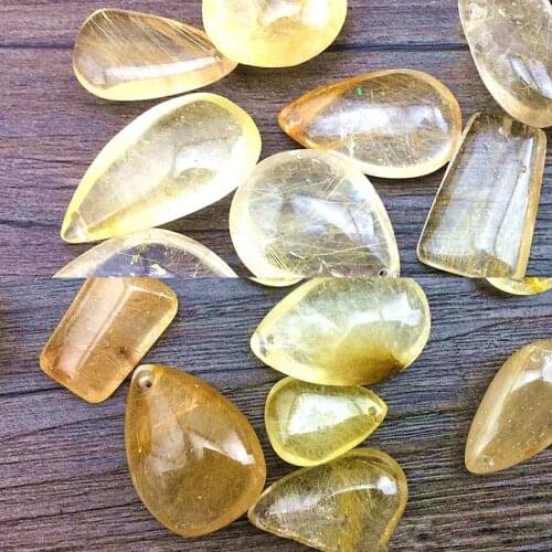 25-35mm Gold Rutilated Quartz Crystal, Natural Crystal Stone For Positive energy, Peace of Mind, Balancing emotions energy