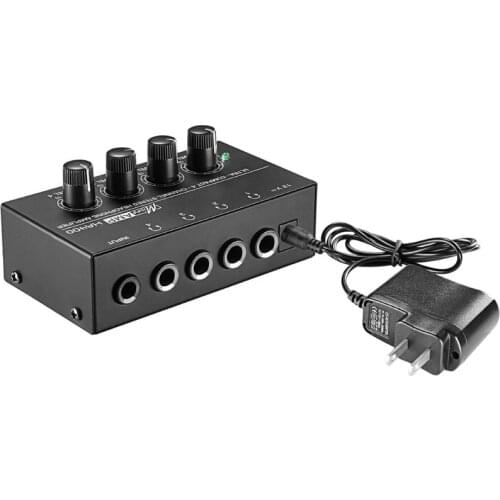 Headphone Amplifier HA400 Ultra-Compact 4 Channels Mini Microamp Amplifier Stereo Amp with Power Adapter US/UK/EU/AU