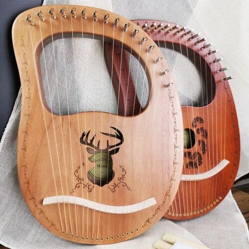 7/10/16 Stringed Wood Lier Harp Wooden Musical Instrument Mahony Solid Harp Instruments