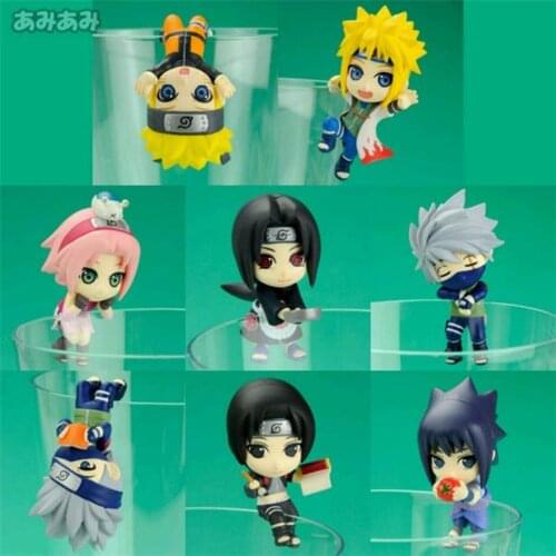 8 Pcs/set Ochatomo Series Naruto Minato Sai Action Naruto Cup Decor Figures Uchiha Sasuke Itachi Kakashi Collectibles Mini Dolls