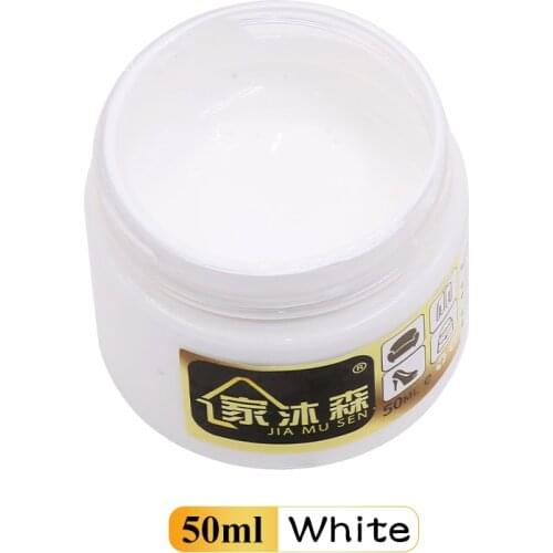 50ml White Leather Repair Paste Shoe Cream Leather Paint for Sofa Car Seat Holes Scratch Cracks Restoration Leather Edge Paint