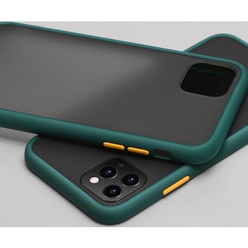 Phone Case For iPhone 11 Pro X XR XS Max 7 8 Plus Luxury Contrast Color Frame Matte Hard PC Protective For iPhone 11 Case