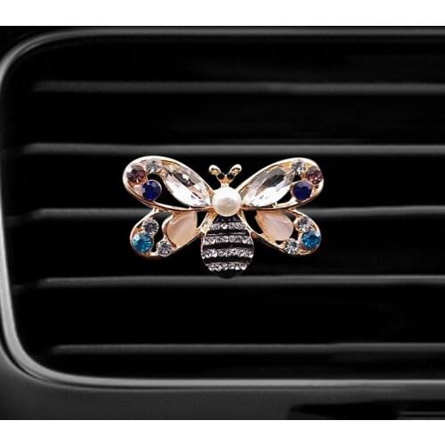 Color drill honeybee Style car air freshener perfume bottle diffuser in the auto Air conditioner outlet vent air Perfume clip