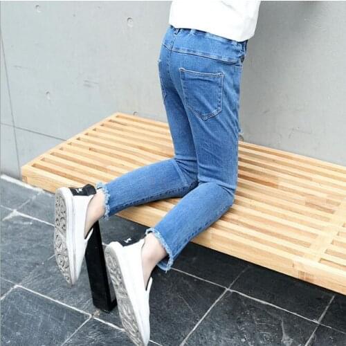 Childrens clothing 2020 Spring girls elastic long trousers female child fashion autumn hole jeans