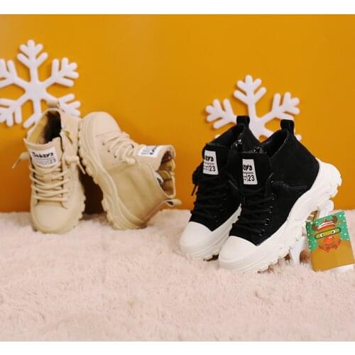 2020 Childrens Winter Martin Shoes Boys New Fashion Fur Boots Kids Baby Rubber Snow Casual Toddler Boys warm shoes XZ20045