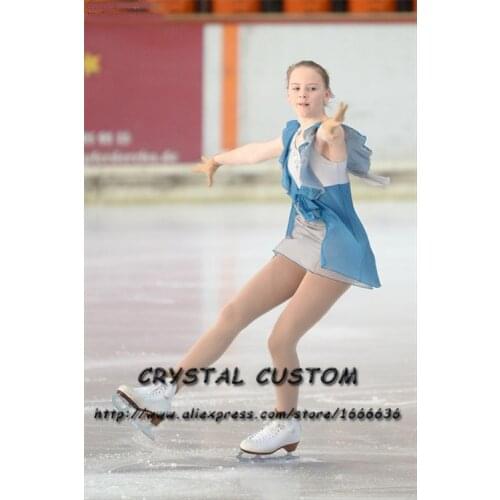 Hot Sales Girls Figure Skating Competition Dresses Crystals Graceful New Brand Ice Figure Skating Dresses Children DR3763