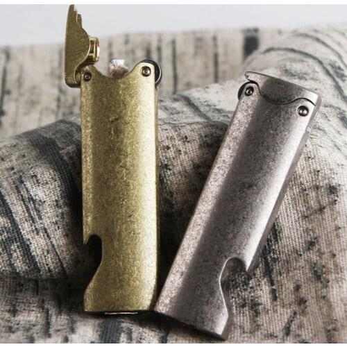 Long Strip Metal Windproof Kerosene Lighter With Bottle Opener