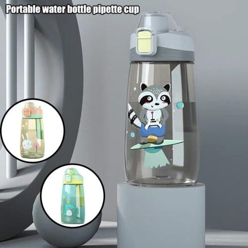 Kids BPA-Free Water Bottle with Straw 500ml Baby Sippy Cups with Leak Proof Lids Thickened Carton Cute Drink Bottle ALS88