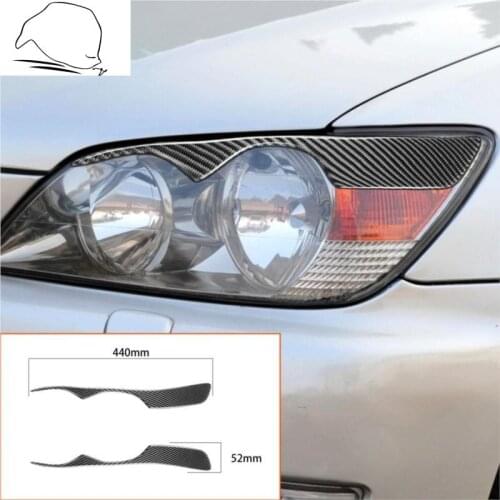 For Lexus IS300 IS200 RS200 1998-2005 ALTezza Carbon Headlight Eyebrows Eye Lids Headlamp Cover Refit Sticker Car Accessories