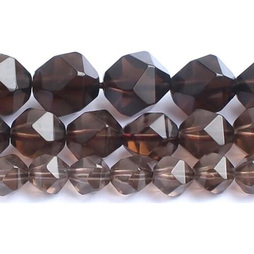 6-12mm Faceted Brown Smoky Quartzs Beads For Jewelry Making Beads Bracelets For Women 15'' Needlework DIY Beads Trinket