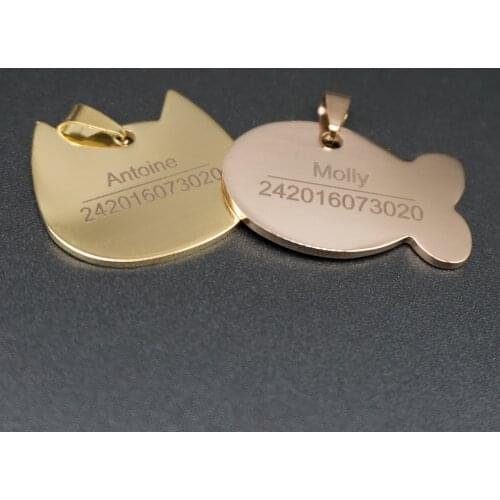 LHUANG Customized Dog ID Tags Metal Name For Puppies Cat Anti-Lost Pet Nameplate For Dogs Pitbull Cats Engraving fee included