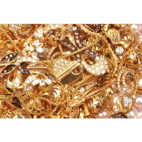 JMINE Div 5D Gold Jewelry jewel necklace Full Diamond Painting cross stitch kits art Scenic 3D paint by diamonds