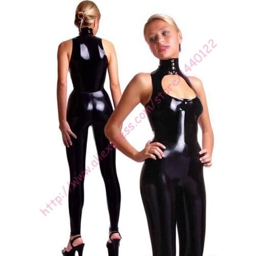 Women 100% natrual rubber sexy latex catsuit for adult plus size Jumpsuit Customize Service