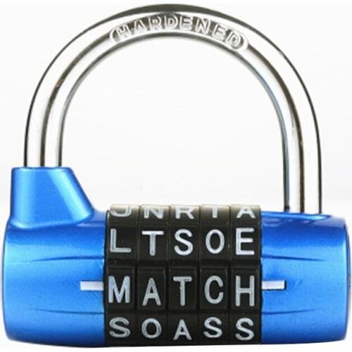 5 Letter Zinc Alloy Combination Padlock Code Password Lock Door Cabinet Drawer Bike Motorcycle Student Locker Locks