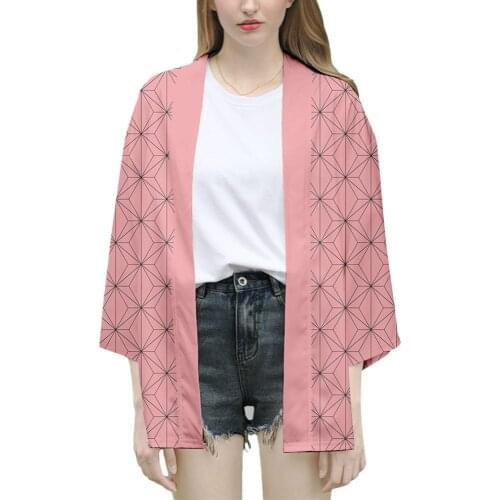 Fast delivery Demon Slayer Kimetsu no Yaiba Unisex Kochou Shinobu Cosplay Costume Kimono Suit Cloak Jacket Coat Halloween Party