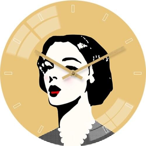 Pretty girl portrait art decoration wall clock Exquisite shop office decoration clocks