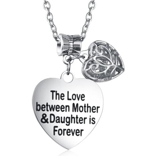 The Love Between Mother And Daughter Is Forever Heart Charm Necklace Mom Daughter Jewelry Best From Daughter