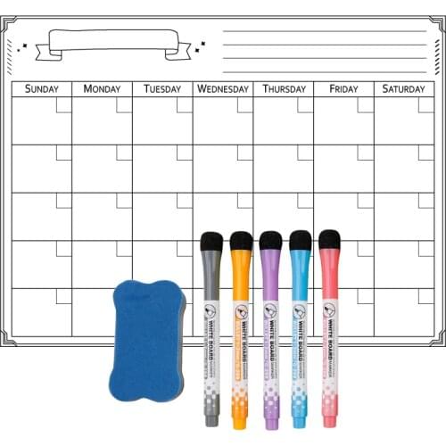 Magnetic Weekly Monthly Refrigerator Magnets Plan Calendar Wall Sticker Erasable Whiteboard Marker Whiteboard Memo Drawing Board