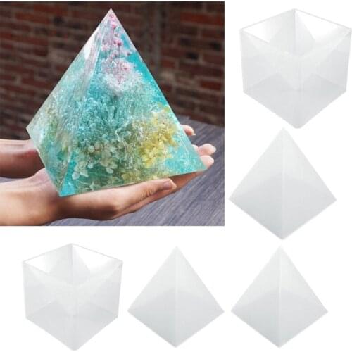 DIY Pyramid Resin Mold Set Large Silicone 3D Pyramid Molds Home Decor 15cm/5.9" U7ED