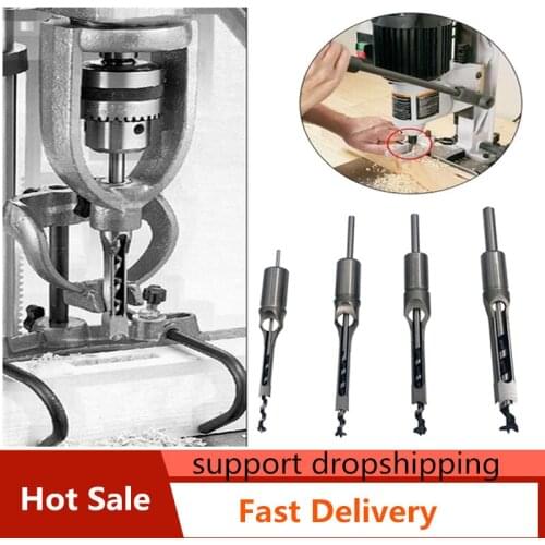 New Woodworking Drill Bits 6.4mm 8mm 9.5mm 12.7mm Carpenter Square Drill Bit Tool Woodworking Bit Hole Drill Guide Positioner