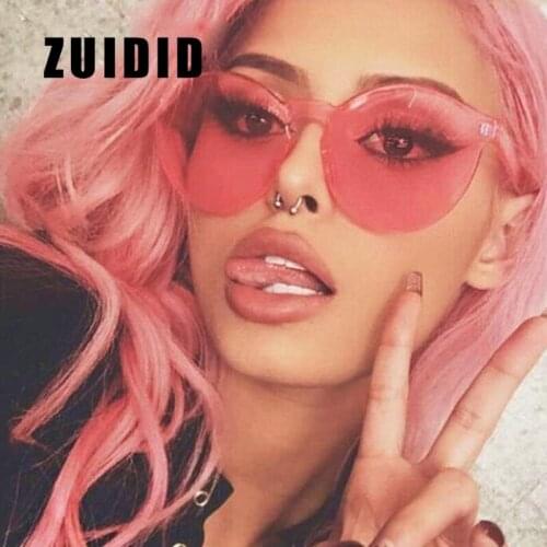 Pink Oversized Rimless Womens Sunglasses Vintage Ladies Brand Designer Oval Frameless Sun Glasses UV400 Lenses Outdoor Oculos