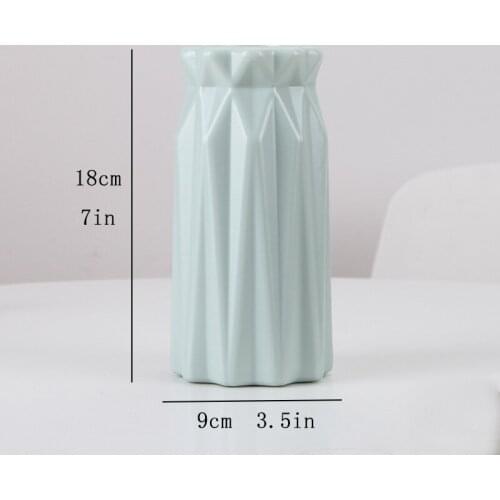 Plastic Flower Vase Decoration Home White Vases Imitation Ceramic Vase Flower Pot Decoration Flower Basket Nordic Style