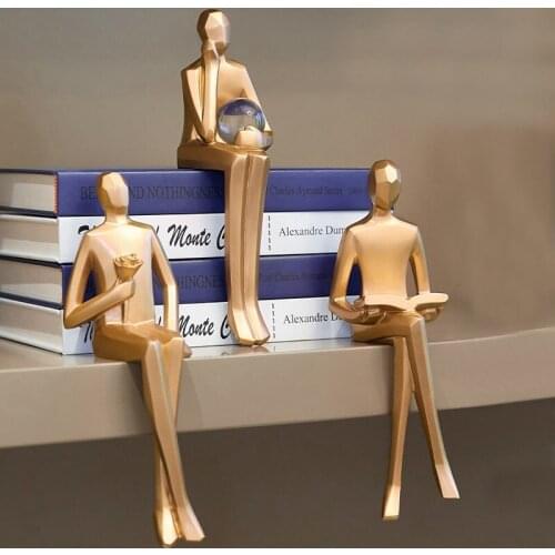 Simple Light Luxury Character Resin Sculpture Craft Decoration Home Adornment Creative Living Room Bedroom Desktop Ornaments