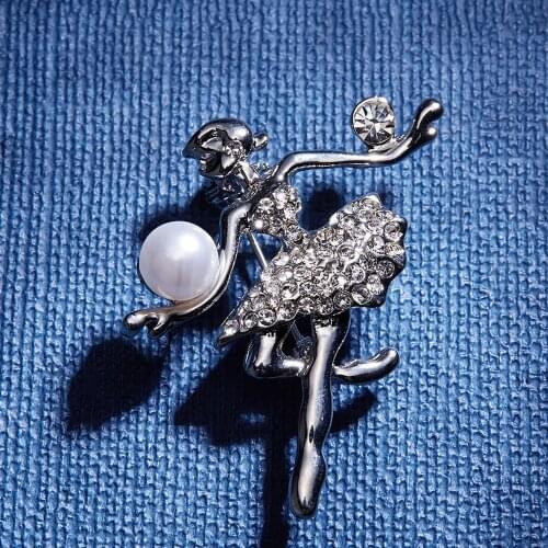 Rinhoo Punk Fashion Silver Color Classic Lapel Pins Dancing Show Beauty Lady Girl Brooches Fashion Party Wedding Jewelry Gift