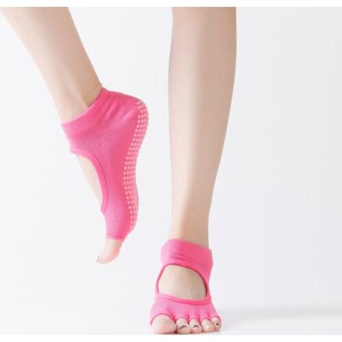 Toeless Non Skid Sticky Grip Yoga Socks For Women Anti Slip Lady GYM Fitness Sports Pilates Professional Dance Sock