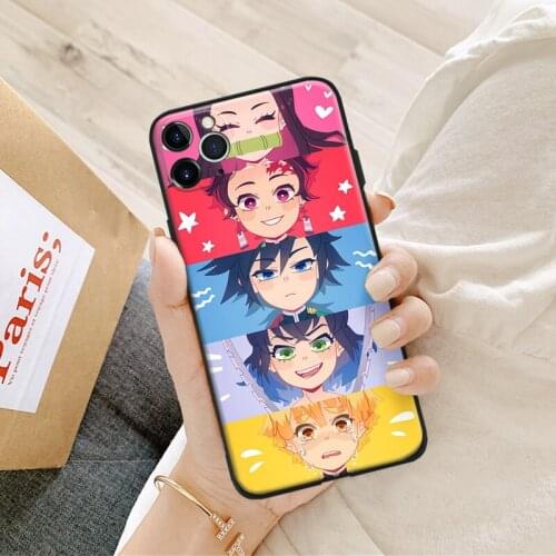 Demon Slayer manga anime aesthetic silicone Phone Case FOR iPhone Se 6 6s 7 8 Plus X Xr Xs 11 12 Mini Pro Max Glass Cover Shell