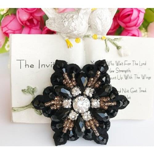 Rhinestone Hexagram Beaded Patch for Clothing Sewing on Patch Beading Applique Clothes Decoration Patch DIY Accessories