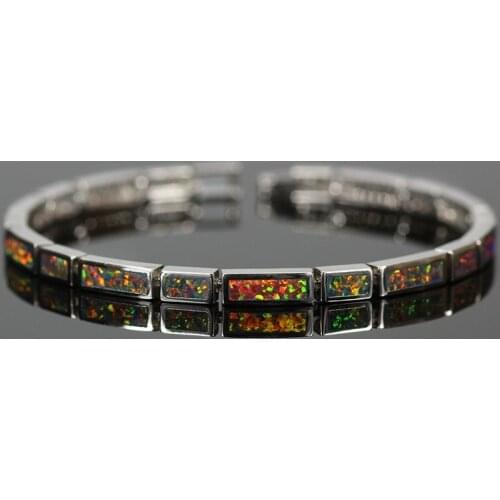 SZ0008 2021 Fire Brown Opal Bracelets For Women Oblong Friendship Bracelets Bangles For Women Bijoux Party Jewelry